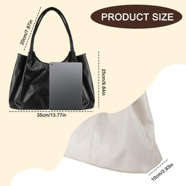 AfitLulu Shoulder Bag Women's PU Leather Handbag Women's Clutch Bag with Handle, Plain Tote Bag, Women's Casual Shopper Bag, Women's Large Capacity with Magnetic Closure, White