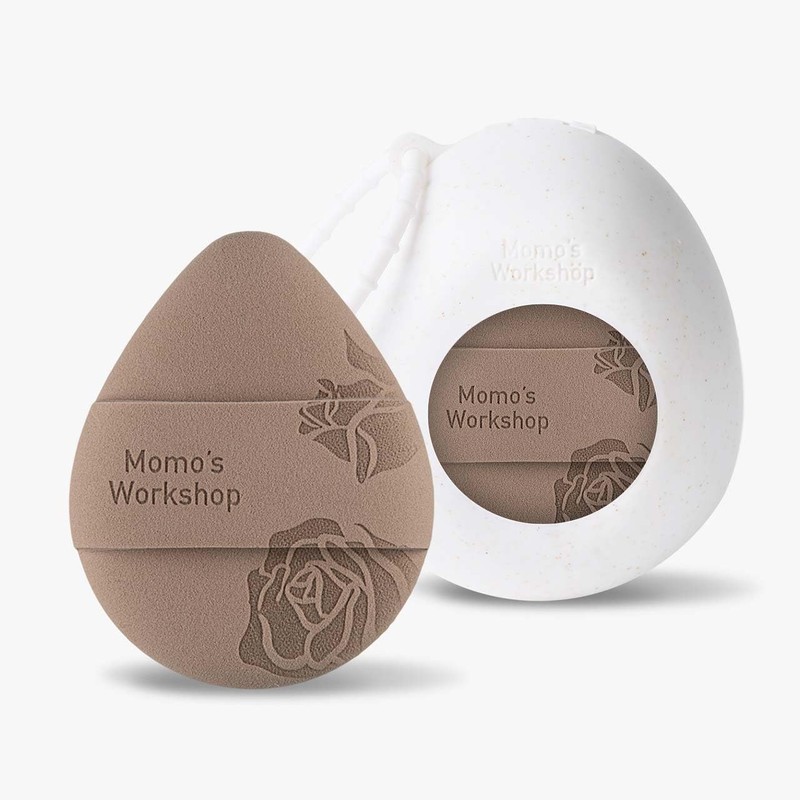 Momo's Workshop Rose Tatami Makeup Sponge Set,Double-Sided Egg Shape Rubycell
