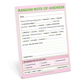 Knock Knock 1-Count Random Note of Kindness Nifty Note Pads, Checklist Memo Pads, 4 x 5.25-inches each (Pastel)