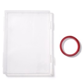 siyuwuro Large Press on Nail Organizer Set Transparent Nail Storage Box with 1 Roll of 3 Meters Double Sided Adhesive Nail Tape, Flat Open Design for Nail Storage Display