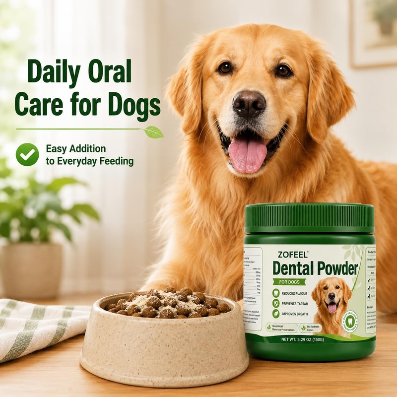Dental Powder for Dogs, Dog Breath Freshener & Teeth Cleaning