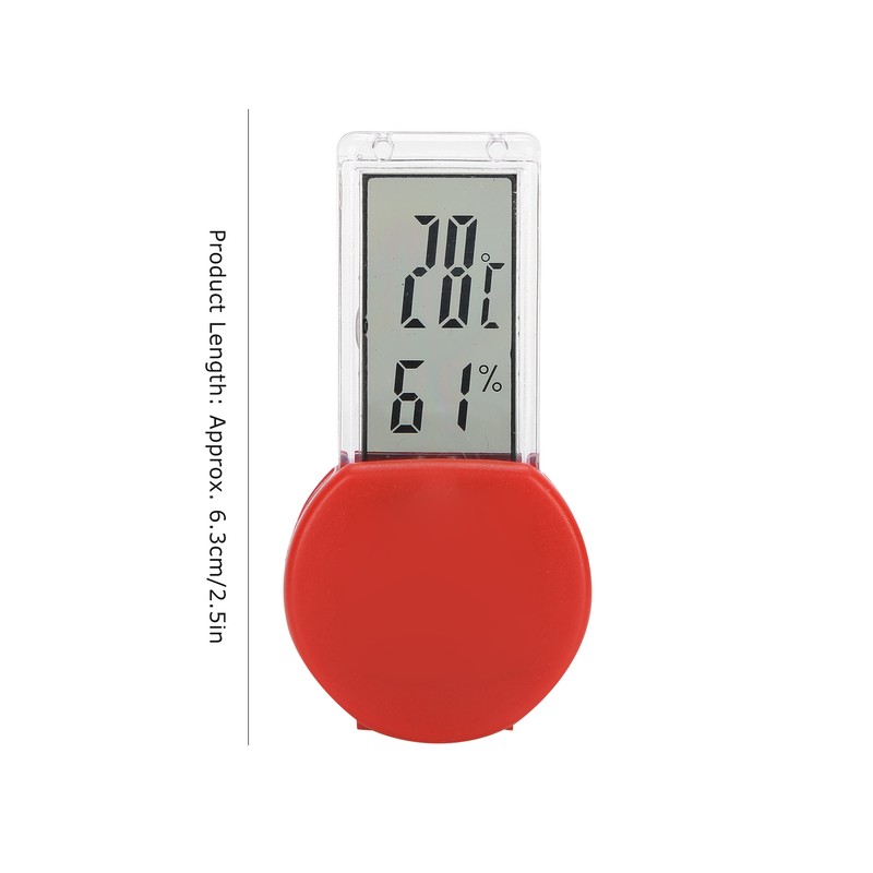 Reptile Terrarium Thermometer Hygrometer Digital Display Pet Tank Temperature GaugeRed