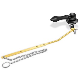 Boltigen Universal Toilet Flush Handle, Front Mount Toilet Flush Lever Fit for Most Toilet Tanks, Zinc Alloy Black Toilet Handle Replacement Kit with Rubber Gasket and Flapper Chain