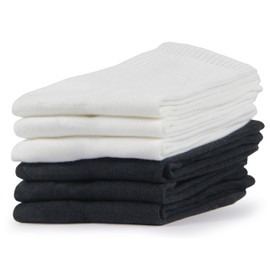 BenSorts Ankle Socks Women Thin Casual Crew Cotton Soft Calf Socks 6 Pairs Black White Size 5-10