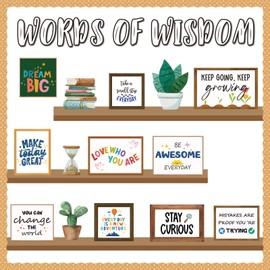 Bulletin Board Decorations for Classroom, Bookshelf Motivational Classrom Decor, Greenery Mental Health Bulletin Board Sets for Teacher Welcome Back to School Classroom Library Door Wall Decor