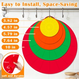 Puideon 7 Pack Silicone Lids,Silicone Pot Lids,Silicone Lids for Pans,5 Sizes Reusable Heat Resistant Food Storage Covers fits Bowls, Plates, Fridge