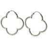 SILBERMOOS Women's Creole Earrings Clover Leaf Flowers Shiny Diamond-Coated 925