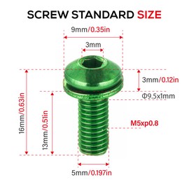 CNCLOL Bike Bottle Cage Bolts,Water Bottle Cage Bolts For MTB/Bicycle/Mountain Bike,Green