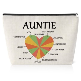 Funny Aunt Gifts Cosmetic Bag Best Aunt Ever Gifts Travel Bag Aunty Birthday Gifts from Niece and Nephew Christmas Mothers Day Gifts for Auntie Thank You Presents for Aunt Zipper Pouch