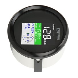 Gps Speedometer, Boat Odometer Universal Motorcycle Speedometer Digital Speedometer 85mm Multifunction Km/h Knot MPH TFT Screen for Motorcycle Marine(Black Frame on Black)