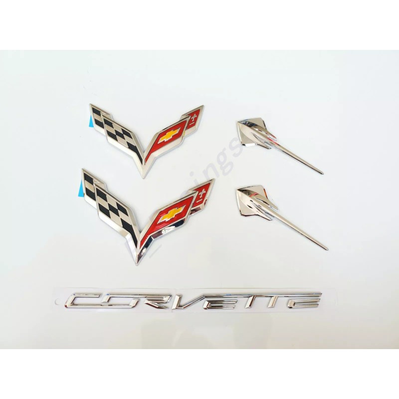 GM 5PCS 2014-19 Corvette C7 Chrome Black Front & Rear