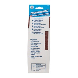 Silverline Sanding Belts 40 Grit Coarse, 100mm x 610mm Pack of 5 (730880)