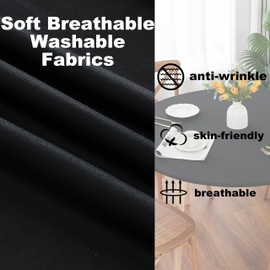 Limalred Fitted Spandex Round Tablecloth, Soft Skin Friendly Non Pilling Breathable Fabric Table Cover with Elastic Band for Dining Gathering Party Banquet Decoration 153 CM 60 Inches Black