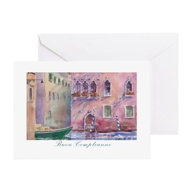 CafePress Venice Italian Birthday Card Matte Folded Greeting Card Glossy