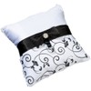 Lillian Rose Ring Pillow, 8-Inch, Black and White