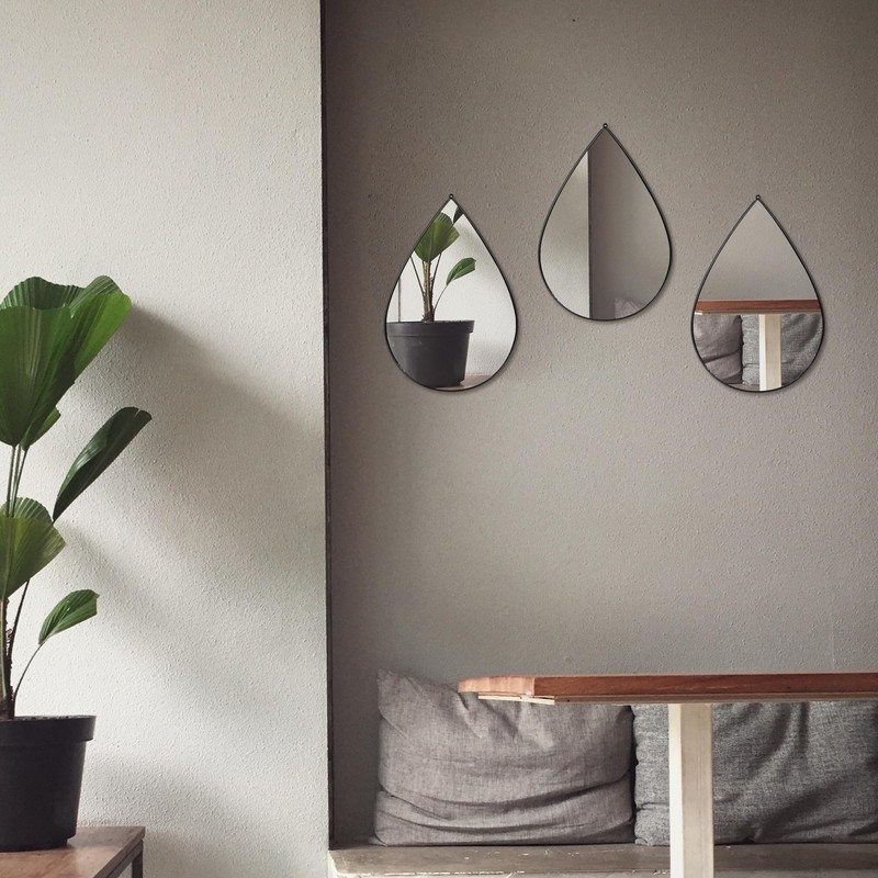 decanit Espejos negros para decoración de pared, espejos de lágrima
