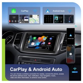 SIXWIN 4G+64G Android 13 Car Stereo for VW Volkswagen Seat Golf Passat Jetta Beetle Tiguan Touran EOS 7 Inch Touch Screen with CarPlay Android Auto UI GPS WiFi FM SWC Shot Cut Backup Camera