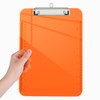 Piasoenc Plastic Clipboards, Translucent Clip Board with Low Profile, Orange