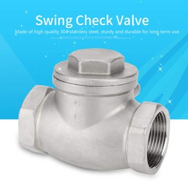 DN32 One-Way Non-Return Swing Check Valve, 1-1/4" Stainless Steel Horizontal Check Valve DN20 Female Thread 200PSI, for Water Oil Gas