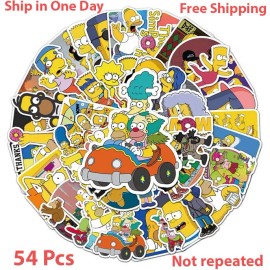 The Simpsons 54 PCS Anime Spoof Simpson Sticker Waterproof Suitcase Notebook Laptop Phone