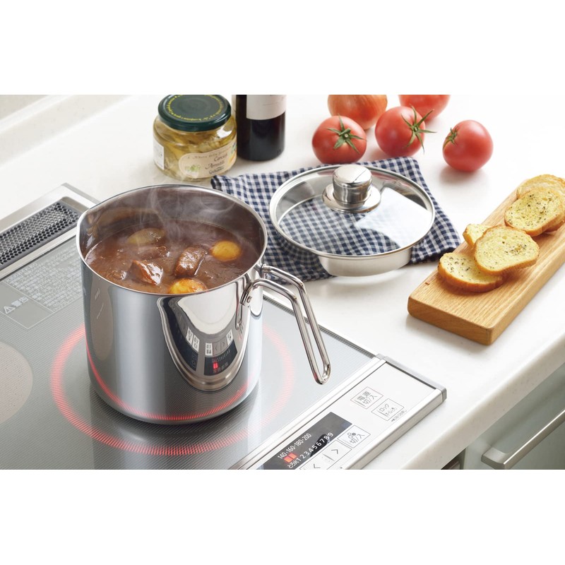 Yoshikawa Deep Single Handled Pot, 6.3 inches (16 cm), 3.2L