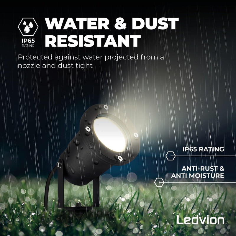 Ledvion - LED spotlight, aluminium, IP65, GU10 socket, 1 metre