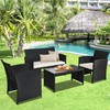 RELAX4LIFE 4-Piece Patio Furniture Set - Outdoor Rattan Wicker Sofa