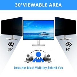 Dabernur 23.6 Inch Computer Privacy Screen Filter for 16:9 Widescreen Monitor - Removable Privacy Shield and Anti-Glare Protector