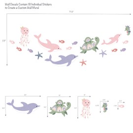 Lambs & Ivy Sea Dreams Dolphins/Turtles/Fish Underwater/Nautical Wall Decals