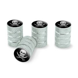 GRAPHICS & MORE Pirate Skull Crossed Swords Jolly Roger Tire Rim Wheel Aluminum Valve Stem Caps