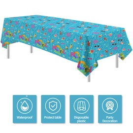 HIPVVILD Pool Party Decorations Tablecloth, Disposable Summer Beach Party Tablecover for Birthday Baby Shower, Beach Pool Theme Party Table Decorations, 3Pack, 54in x 108in