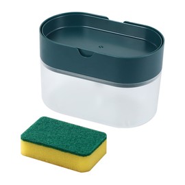 Levemolo 1set Automatic Soap Dispenser for Kitchen Reusable Liquid Pump Sponge Holder Effortless One-Hand Reduces Dishwashing for Household Use