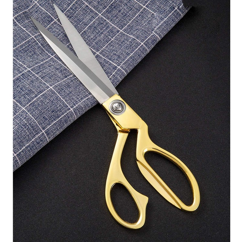 ZJMZZM 8.5 '' Gold Stainless Steel Sharp Tailor Scissors Professional