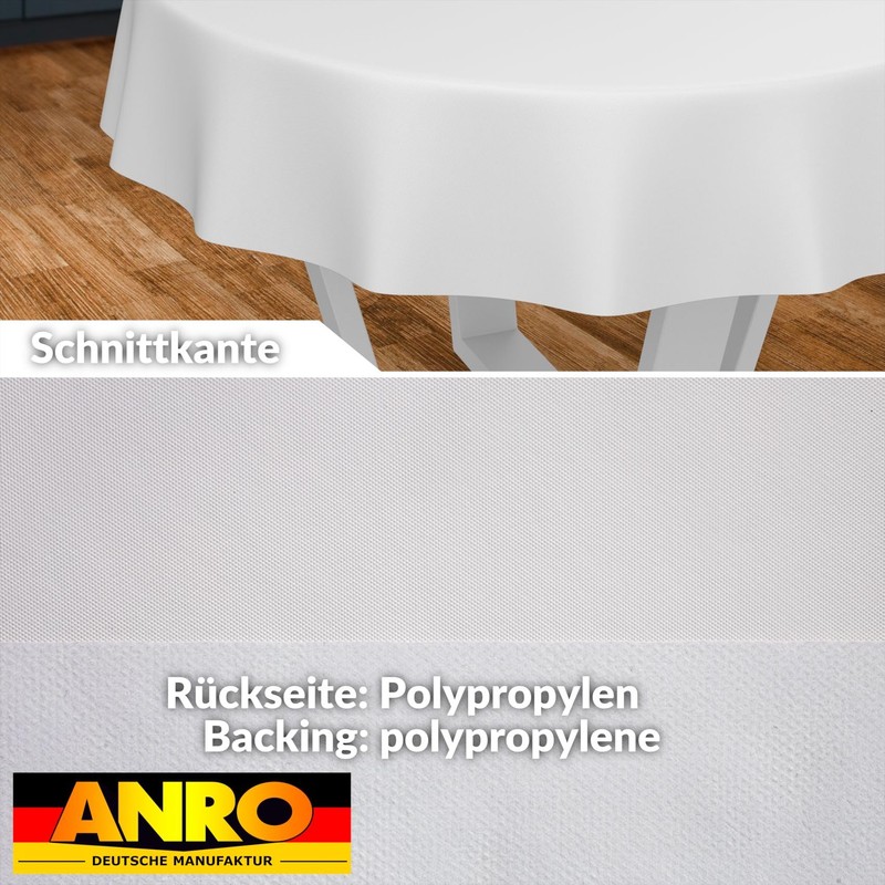 ANRO Oilcloth Tablecloth, Washable, Oilcloth, Garden Tablecloth, Outdoor, Indoor, Round,