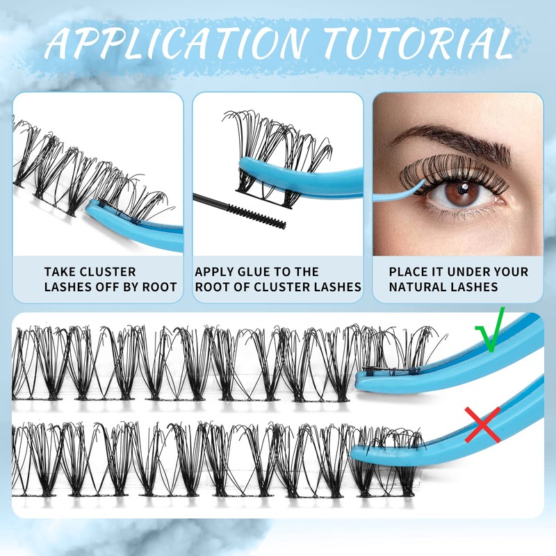 Lash Clusters 70 Pcs Cluster Lashes Eyelash Clusters DIY Cluster