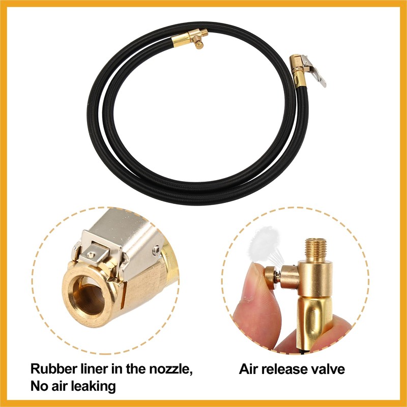 Partuto 100cm 39" Car Tire Valve Pipe Air Chuck Inflator