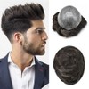Mens Toupee Real Human Hair Replacement System Full PU Mens