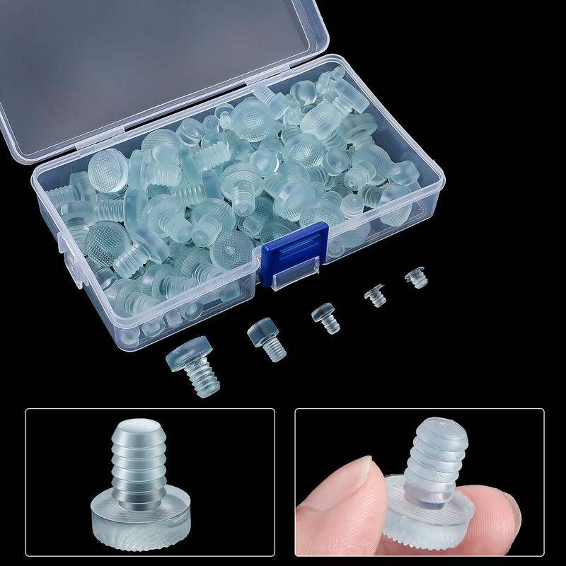Glass Table Top Bumpers with Stem 5 Size Clear Rubber