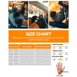 FEWTUR Winter Gloves for Men and Women - Waterproof Thermal Gloves with Touch Screen Fingers for Running Driving, Touchscreen Warm Gloves for Ski Snow(Black, L)