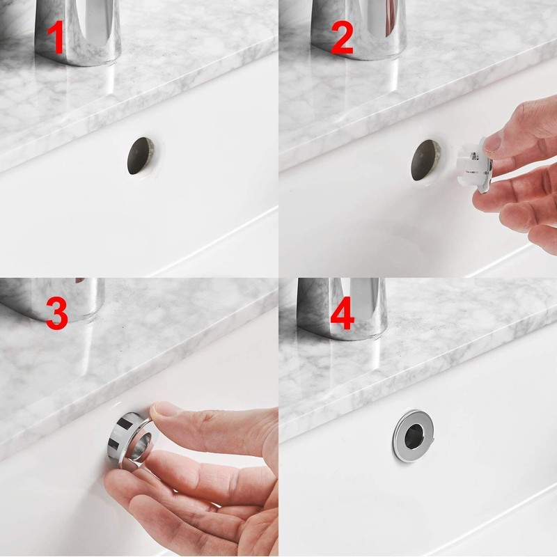 Homevacious Bathroom Sink Overflow Hole Cover Ring Brass Basin Trim