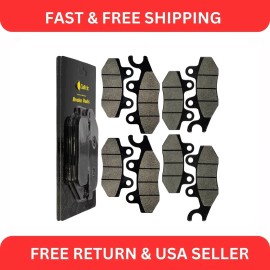 Caltric Brake Pads for Yamaha Rhino 700 YXR700 Fi 4X4 2008-2013 Front Rear Brakes