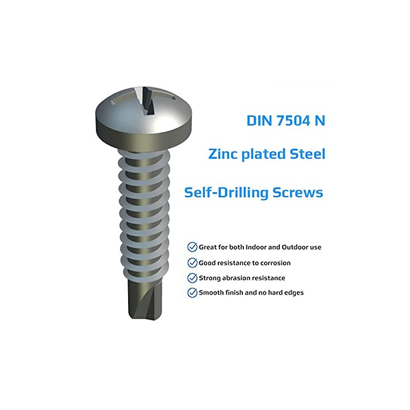 Self Drilling and Self Tapping Pan Head Phillips Screws (Pack