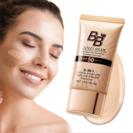 Crema BB coreana con SPF 50, 9 en 1 BB Cream protector solar SPF 50 coreano impermeable a prueba de sudor, base de cobertura completa humectante...   