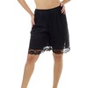 Underworks Pettipants Nylon Culotte Slip Split Skirt 9-Inch Inseam Large-Black
