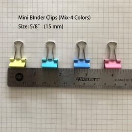 Mini Binder Clips, 5/8" / 0.6 inches / 15 mm a Little Bit Scratch Paper Clips 40 PCS (40 PCS, Mix)