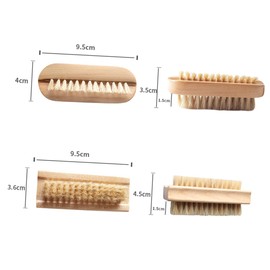 LALAFINA 3pcs Wooden Handwashing Brush Multi-Purpose Nail Brush Natural Pig Bristles for Cleaning Hands Feet and Nails Compact Design for Easy Storage and Use