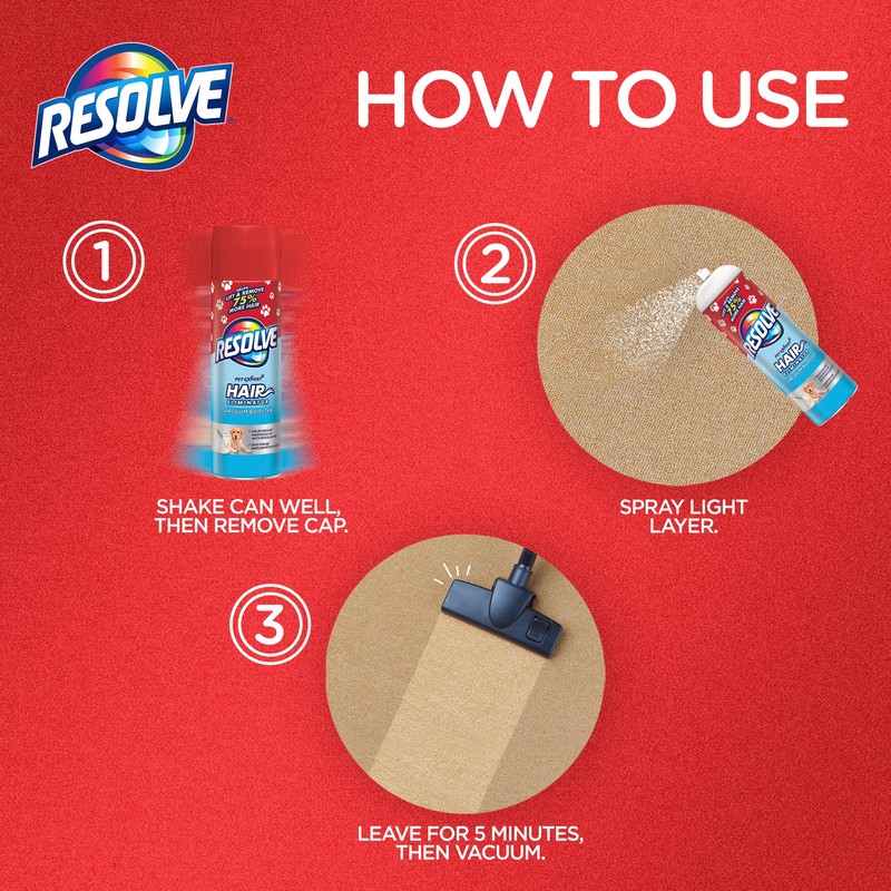 Resolve Pet Hair Eliminator Carpet Cleaner & Vacuum booster, peppermint
