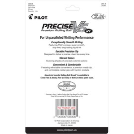 PILOT Pilot, Precise V5 RT Refillable & Retractable Liquid Ink Rolling Ball Pens, Extra Fine Point (0.5 mm) Assorted Ink Colors, Pack of 7