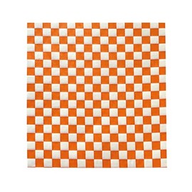 200 Sheets Orange and White Checkered Food Wrapping Paper, Dry Waxed Deli Paper for Plastic Food Basket, Bread and Sandwich Wrap (12''x12'') (Orange)