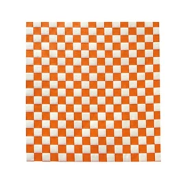 200 Sheets Orange and White Checkered Food Wrapping Paper, Dry Waxed Deli Paper for Plastic Food Basket, Bread and Sandwich Wrap (12''x12'') (Orange)